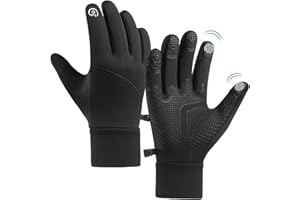CRAZY SHARK Winter Warm Gloves, Windproof Water-Resistant Thermal Gloves Anti-Slip Touch Screen Cycling Gloves for Men Women 