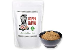 HAPPY KAVA High Potency Gourmet Instant Micronized Kava Root Extract (10-12% Kavalactones) | Potent Maximum Power Organic Supplement Drink, 16 Ounce