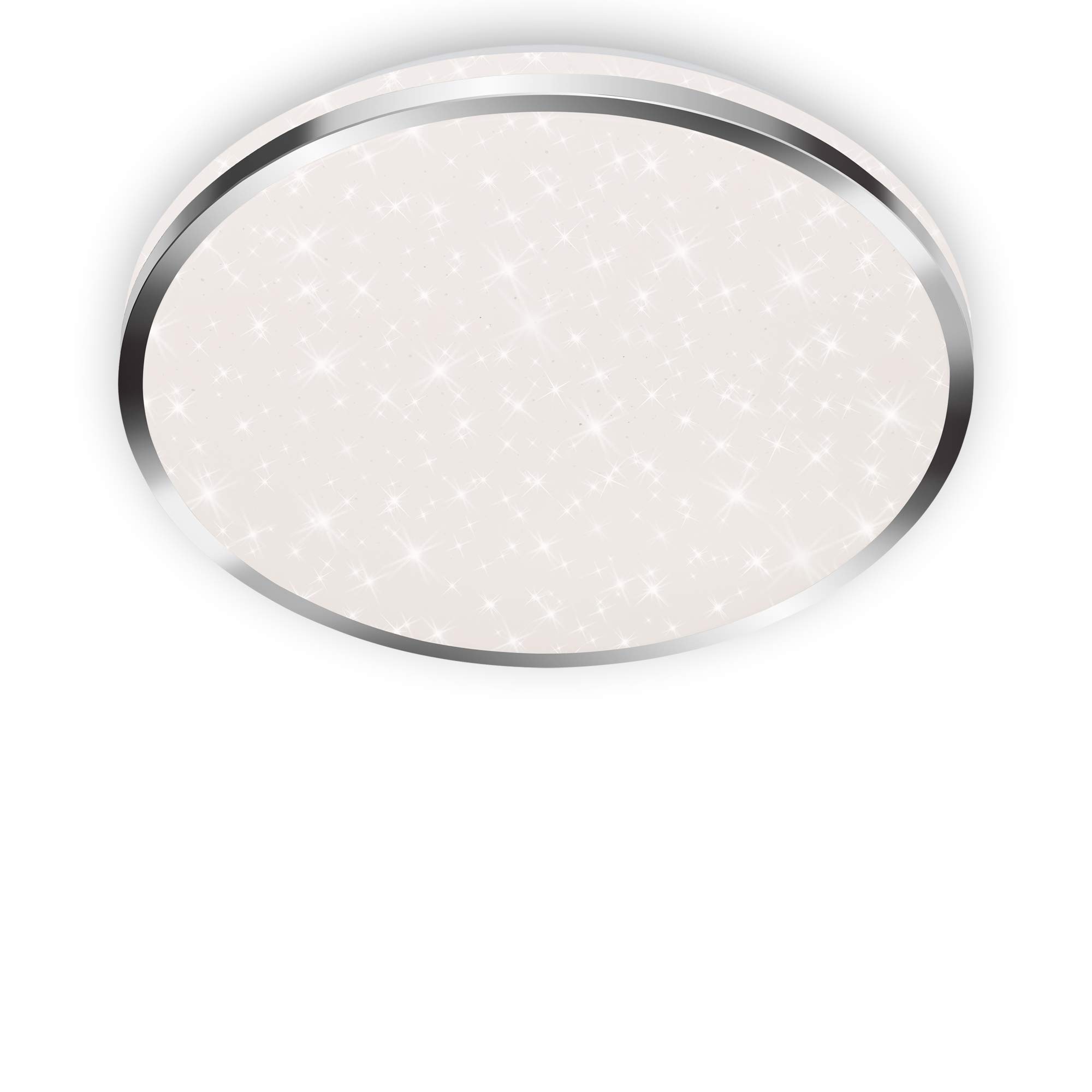 BRILONER Leuchten LED Ceiling Light, Bathroom lamp incl. Star Decorations, IP44, 18 watts, 1800 Lumen, 4000 Kelvin, Chrome-White, 330 x 66 mm (D x H), 3403-118