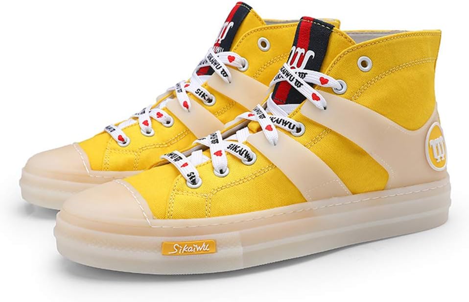 yellow high top trainers