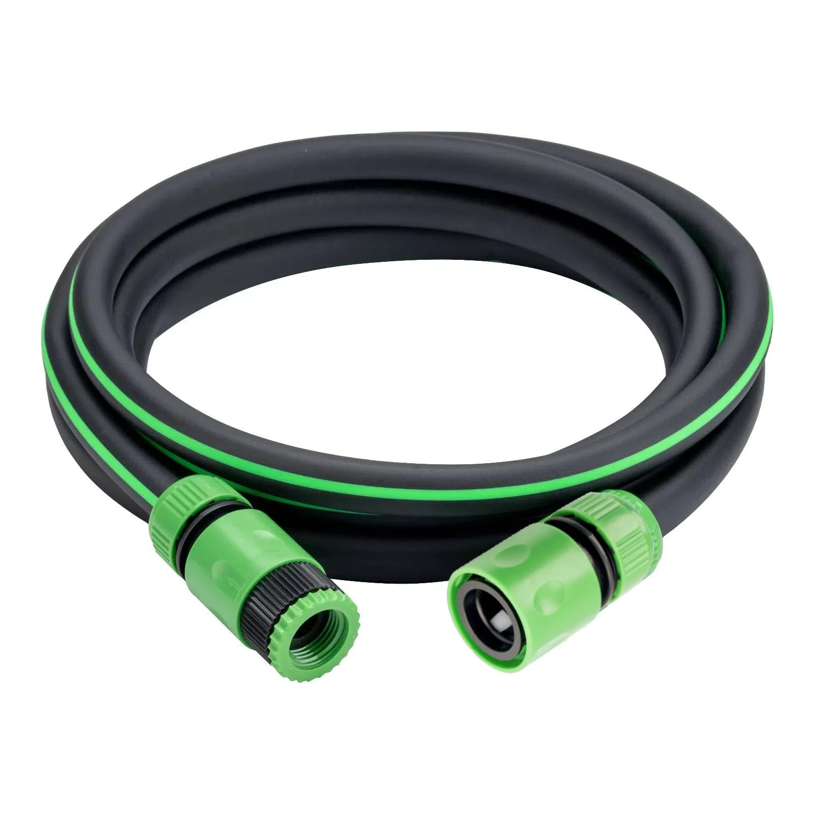 3M Short Garden Hose Extension with 2 Tap Connectors and 1 Hose End Adapter, Small Hose Pipe for Garden Tap, High Pressure Washrer and Hose Reel, 1/2” ID, Black