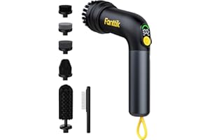 Fanttik G9 Handy Cordless Electric Spin Scrubber, MagnaStorm Motor, Dual-Speed, 5 Brush Heads, LED Display, IPX7 Waterproof, 2500mAh with Type-C Charging, for Kitchen, Sink, Tile, Stove