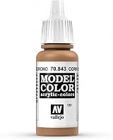 Vallejo Model Color Cork Brown 17 ml Acrylic Paint Bottle
