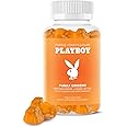 Playboy – Ginseng Gummies (60 Count - Peach Flavored) - Perform Harder, Longer, Better - Panax Ginseng Supplement Gummy for Men and Women - 100% Natural, Vegan Non GMO Ginseng Root 6:1 Extract