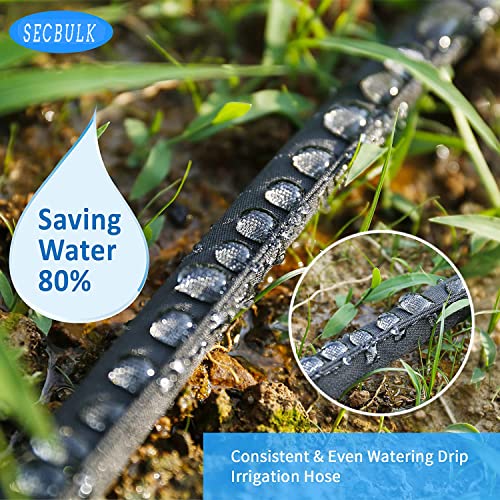 Secbulk 2026 Flat Soaker Hose 100 ft with Stakes for Garden, 50ft photo 8