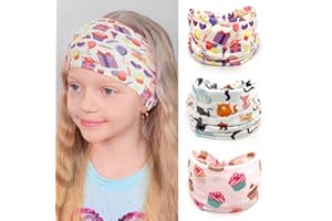 Bohend Girls Headbands Wide Knotted Hair Bands 3Pcs Non Slip Elastic Cute Head Bands Workout Yoga Sweatband Hair Accessories for Girls and Kids (I)