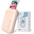 Liene Pink 2x3 Mini Instant Portable Color Mono Picture Printer w/ 50 Zink Adhesive Paper, Bluetooth 5.0, Compatible w/iOS & Android, Small Photo Printer for iPhone, Smartphones