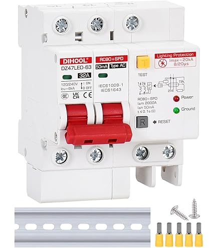uxcell DZ47-63 C63 AC 400V 63A 3 Pole Overload Protection Circuit