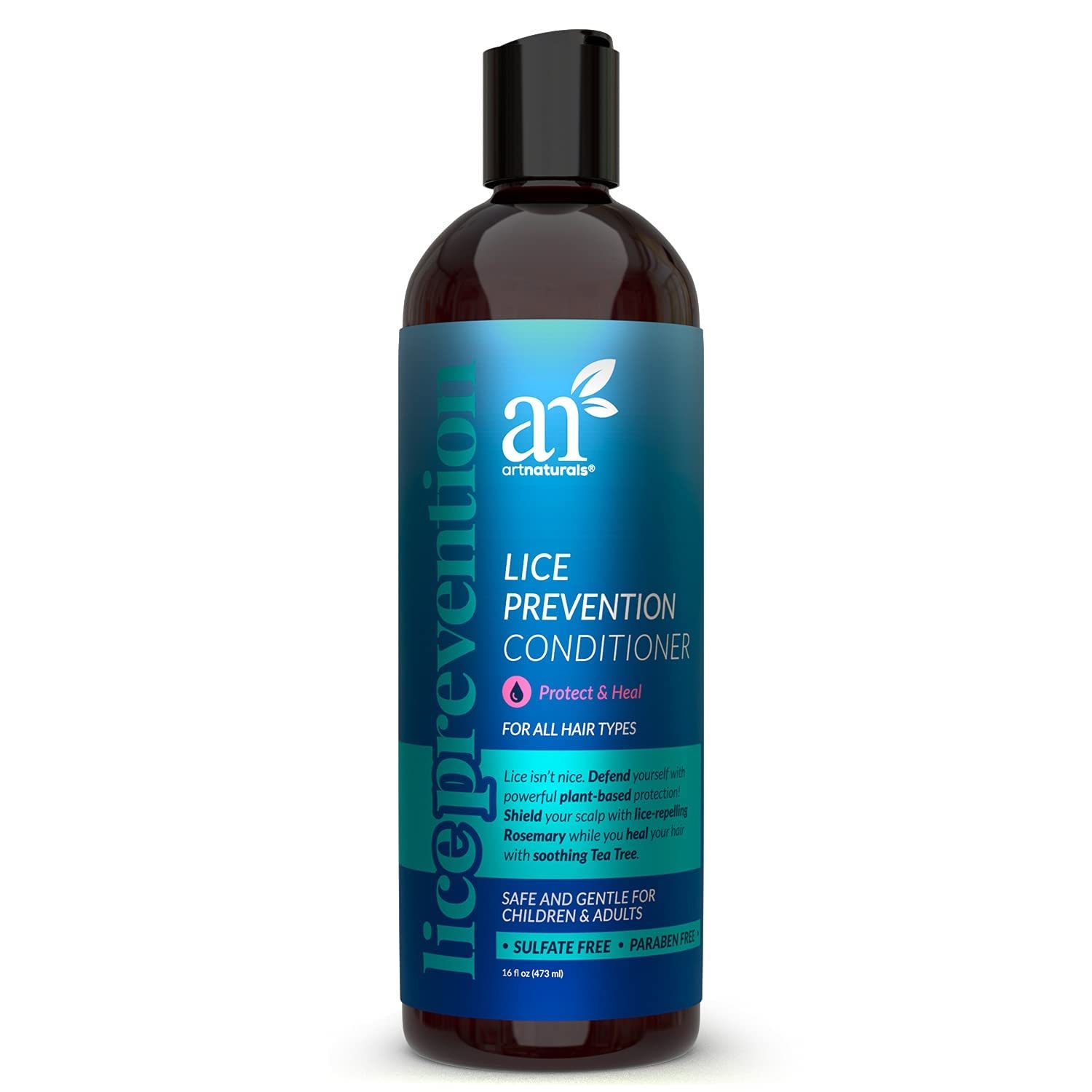 Artnaturals Lice Prevention Conditioner (16 Fl Oz / 473ml) - with Rosemary & Tea Tree - Shield for Adults & Kids