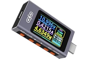 POROMETISTO UT01C USB Tester, 3.3-30V 0-12A USB C Cable Tester, Voltage Current Power Tester Multimeter, Fast Charging Protocol Detection Ripple Measurement, PD2.0/PD3.1, QC2.0/QC3.0/QC4.0 (Purple)