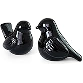 YINUOWEI Black Birds Statues Home Decor, Modern Bird Figurines Decor, Birds Sculpture Animal Figurines for Living Room, Bedro