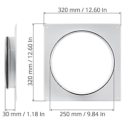 White Duct Connector Flange - 10 Inch Ducting