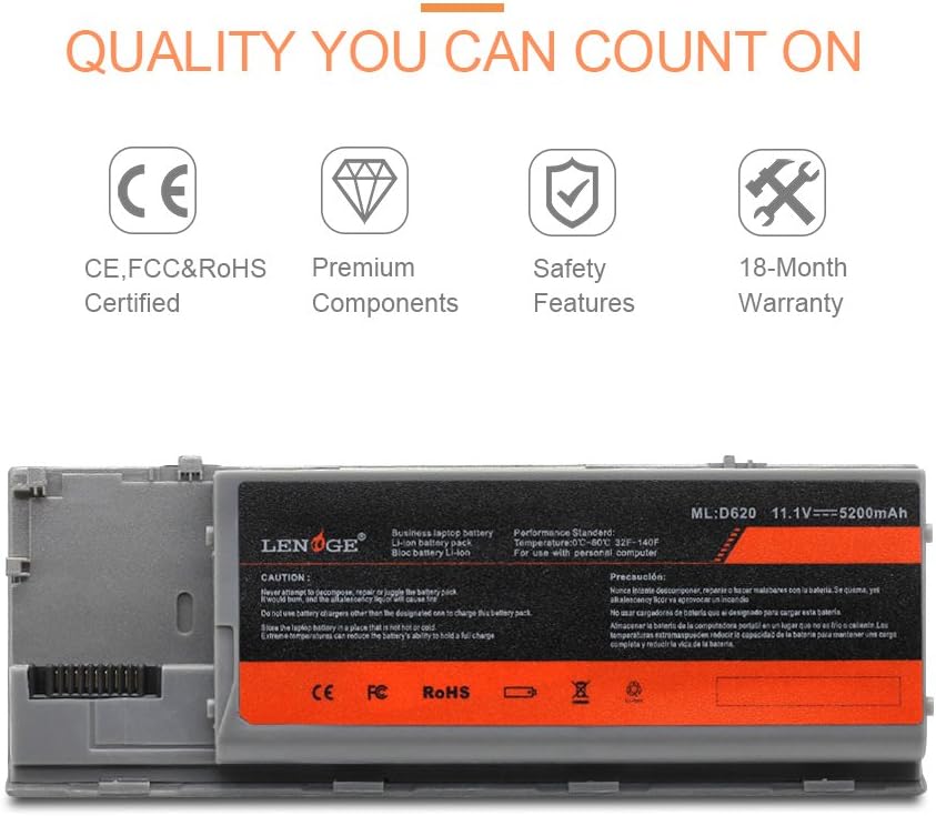 Lenoge Laptop Battery For Dell Latitude D6 D630 Atg Uma D631 D640 D630c D630n D631n D0n Precision M2300 Notebook Replace With Dell Battery Td175 Tc030 310 9080 451 Jd634 11 1v 50mah