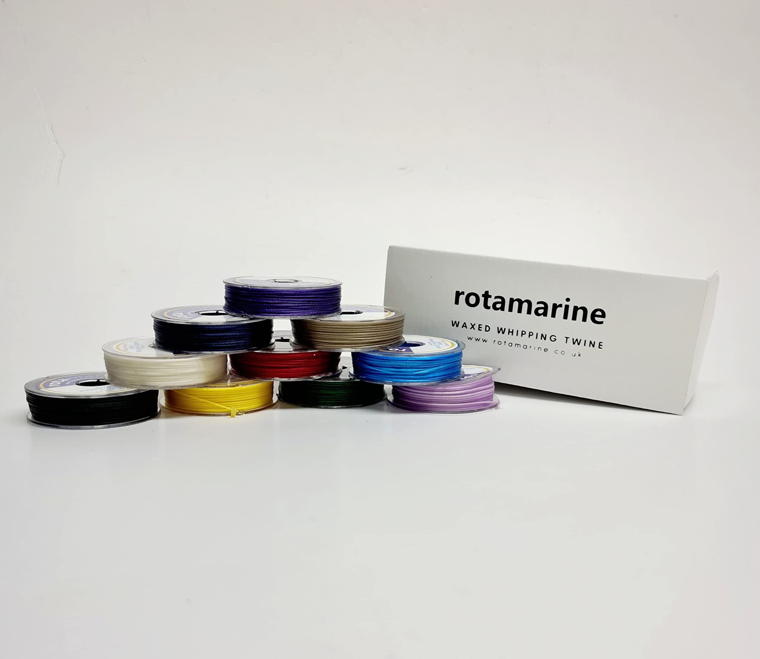 Waxed Whipping Twine Polyester Rota Marine Box of 10 1.2mm 25mt Spool (Multicolour) Riggers pack