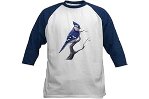 CafePress Blue Jay Bird Kids Baseball T Shirt Kids Cotton Baseball Jersey, 3/4 Raglan Sleeve Shirt