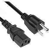 3 Prong AC Power Cord Compatible with Sony PS3 First Generation(Fat), Original PlayStation 3, Xbox 360 1st Generation(Fat) Universal Power Cable Replacement [UL Listed]