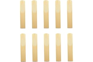 10Pcs Clarinet Reeds Traditional Reeds Replacement with Independent Reed Clip Woodwind Accessories for Beginner Player (Stren