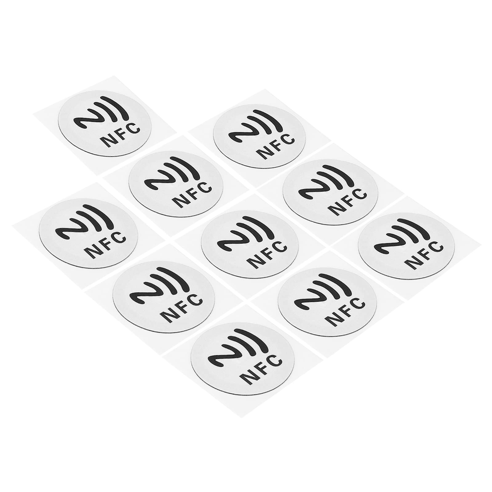PATIKIL NFC Stickers, 20 Pack NTAG213 Tag Sticker 144 Bytes Memory Fully Programmable Blank Round 30mm/1.2" Dia NFC Tags for Phone, NFC-Enabled Device, White