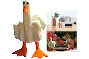 AUETRCLS Middle Finger Duck You Figurine Statue - Funny Little Duck Resin Decor - Home Desk Office Garden Duckling Statue Deocration - Funny Joke Prank Gag Quirky Gift for Guys Adults Men