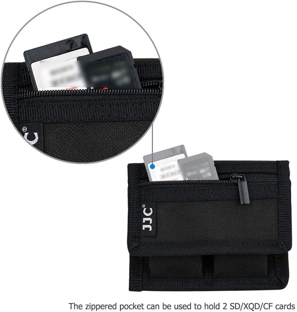 JJC Camera Battery Pouch Storage Bag Case & Memory Card Holder for Canon LP-E6 LP-E8 LP-E10 LP-E12 Nikon EN-EL14 EN-EL15 Sony NP-FW50 NP-F550 NP-FZ100 AA Batteries - Image 3
