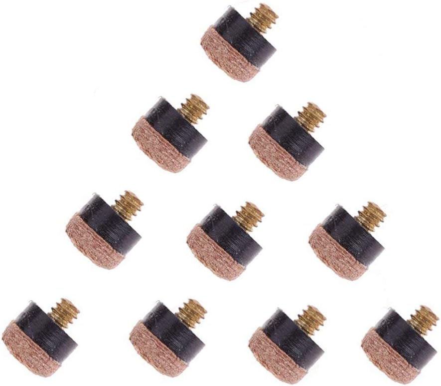 NewShot Screw-on Tips For Pool Cues Billiards Replacement Parts (10pack)(10mm Tips)