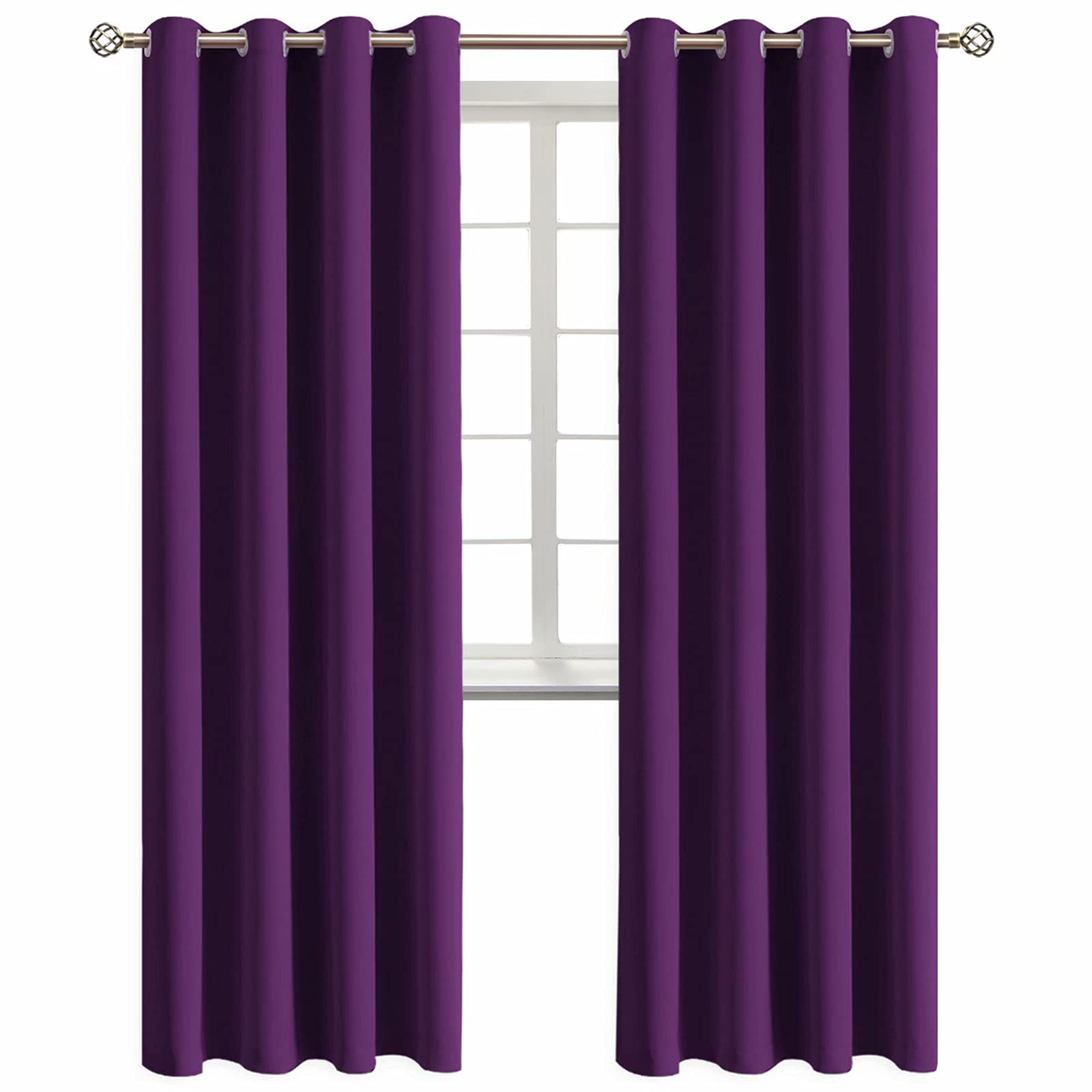BGment Blackout Curtains - Thermal Insulated Room Darkening Bedroom and Living Room Curtain, Set of 2 Panels (52 x 84 Inch, Royal Purple) — image 1