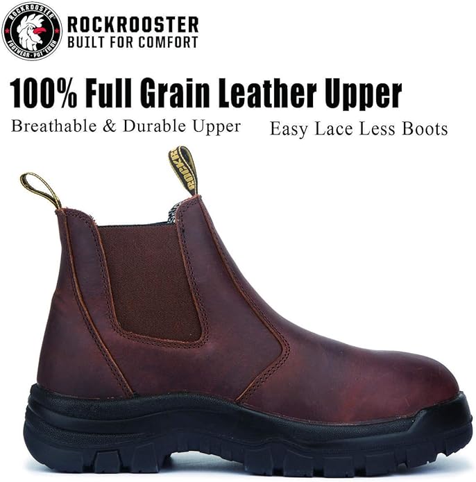 steel toe laceless boots