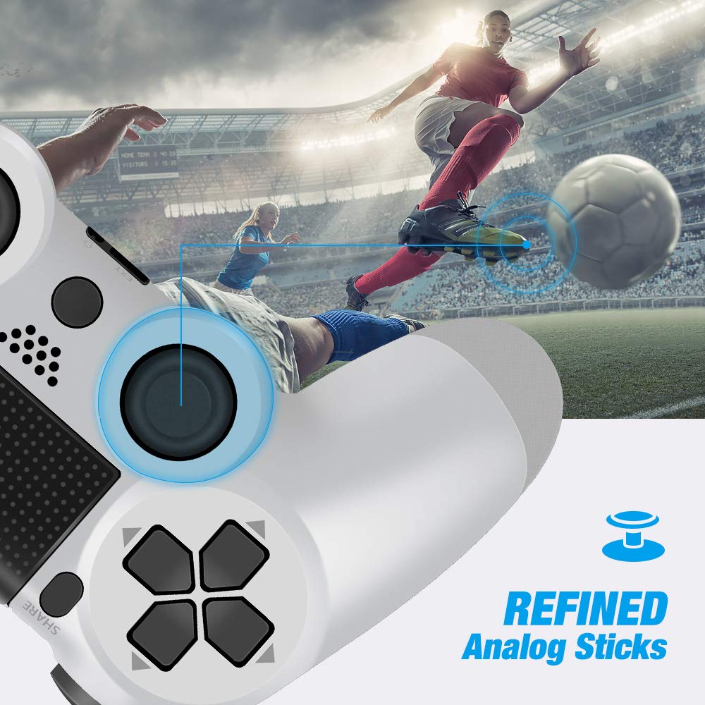 YCCTEAM Wireless Controller for PS4 - Video Game Precision Control Gamepad joystick for Playstation 4/Pro/Slim (White)