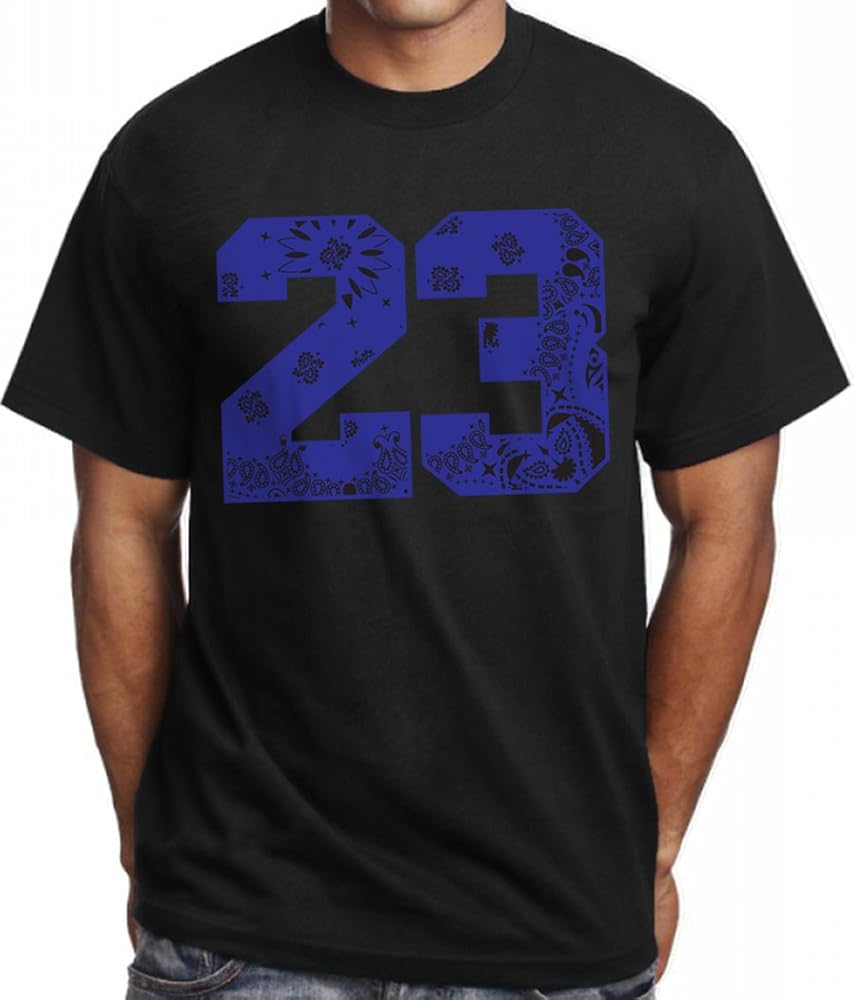 Blue Bandana 23 T Shirt Hip Hop Urban Wear True Blue Kicks Tee 1259
