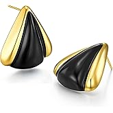 SNGIA18K Gold Plated Dangle Textured Ribbed Irregular Large Leaf Statement Earrings for Women by SNGIA, Handmade Dramatic Geometric Trendy Summer Drop Leaf Flower Jewelry Gifts, Bold Beachy Vintage Plant Fashion Drop Accessories, Vintage Nickle Free Floral Dangling Earrings.