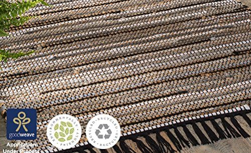 Second Nature Gris Et Noir Tressé Coton Jute Rag Tapis