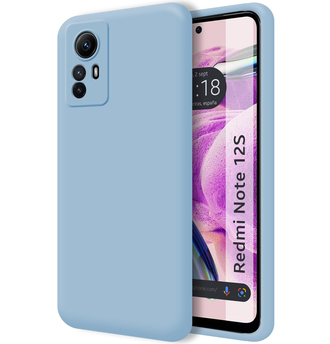 Tumundosmartphone Silicone Liquid Ultra Soft Case for Xiaomi Redmi Note 12S Blue