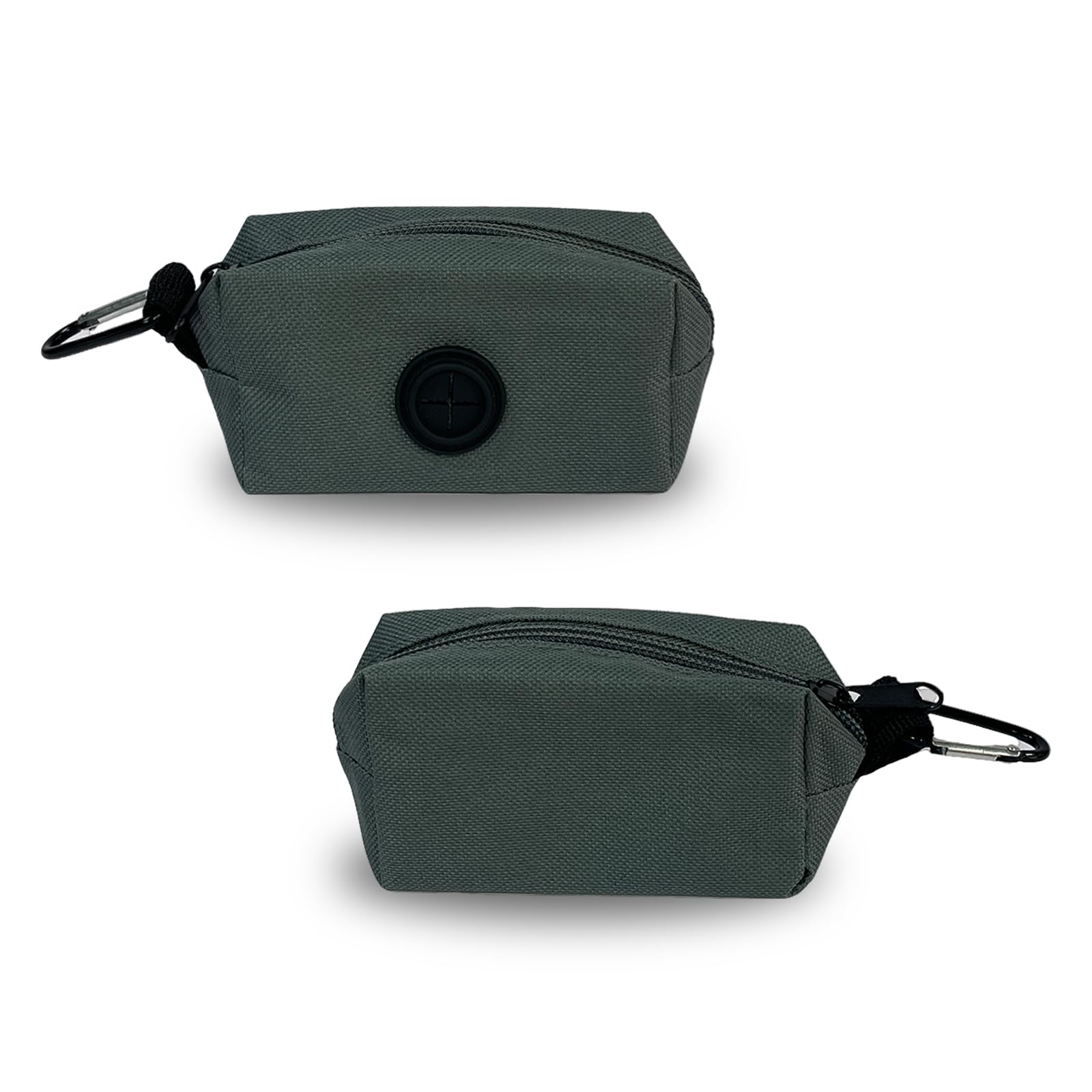 2 Pack Dog Poop Bag Holder, Pet Dog Waste Bag Dispenser for Leash with Metal Clip, Hand Free Doggie Dog Bag Holder Attachment, Fit Any Dog Leash Belt (Gray)