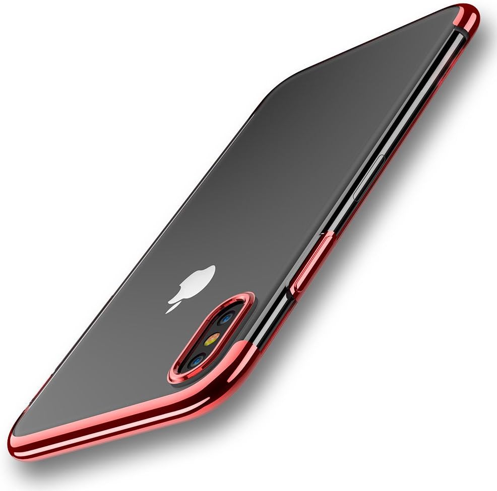 Vatsas 360 Degree Soft Transparent Back Cover Case for Apple iPhone Xs Max / 10S Max - Full Protection Against Drops and Scratches for X S Max, 10 S Max, Fiery Red