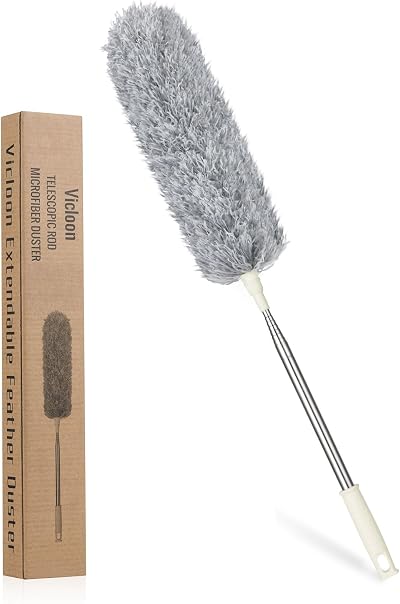 Vicloon Extendable Microfiber Duster with 243 cm Telescopic Pole