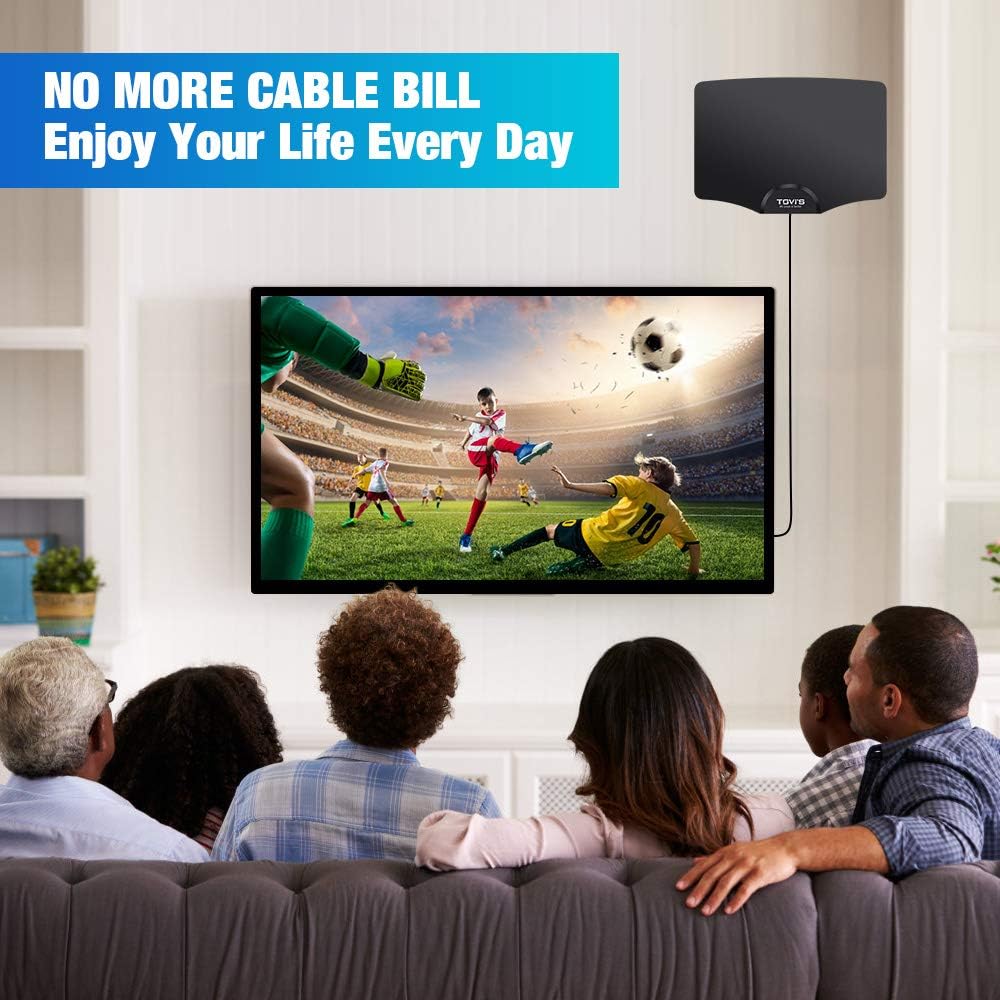 TGVi's TV Antenna Indoor, Amplified HDTV Digital Antenna for HDTV Up to 120 Miles Range,2021 Newest Powerful Amplifier Signal Booster, 4K 1080P Fire Stick UHF VHF Free HDTV Channels, 14ft Cable: Home Audio & Theater
