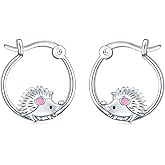 Hedgehog Jewelry Set Hedgehog Earrings Necklace Bracelet for Women Teen Girls 925 Sterling Silver Hypoallergenic Hedgehog Gifts for Hedgehog Fans