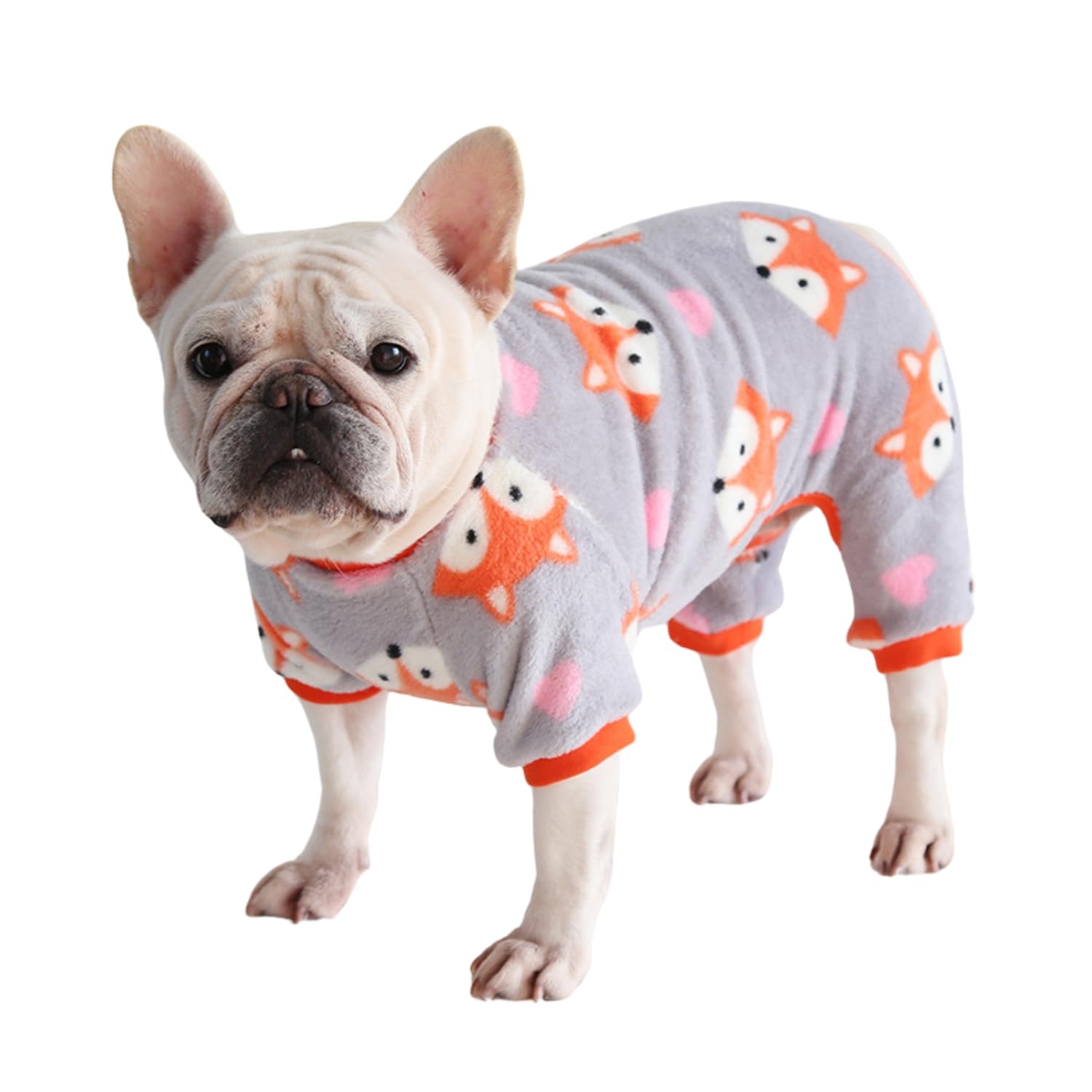 BT Bear Dog Pajamas Soft Warm Fleece Jumpsuit Cute Pet Clothes Onesies Costume for Puppy Small Dogs Medium Dogs(Orange,XXL)