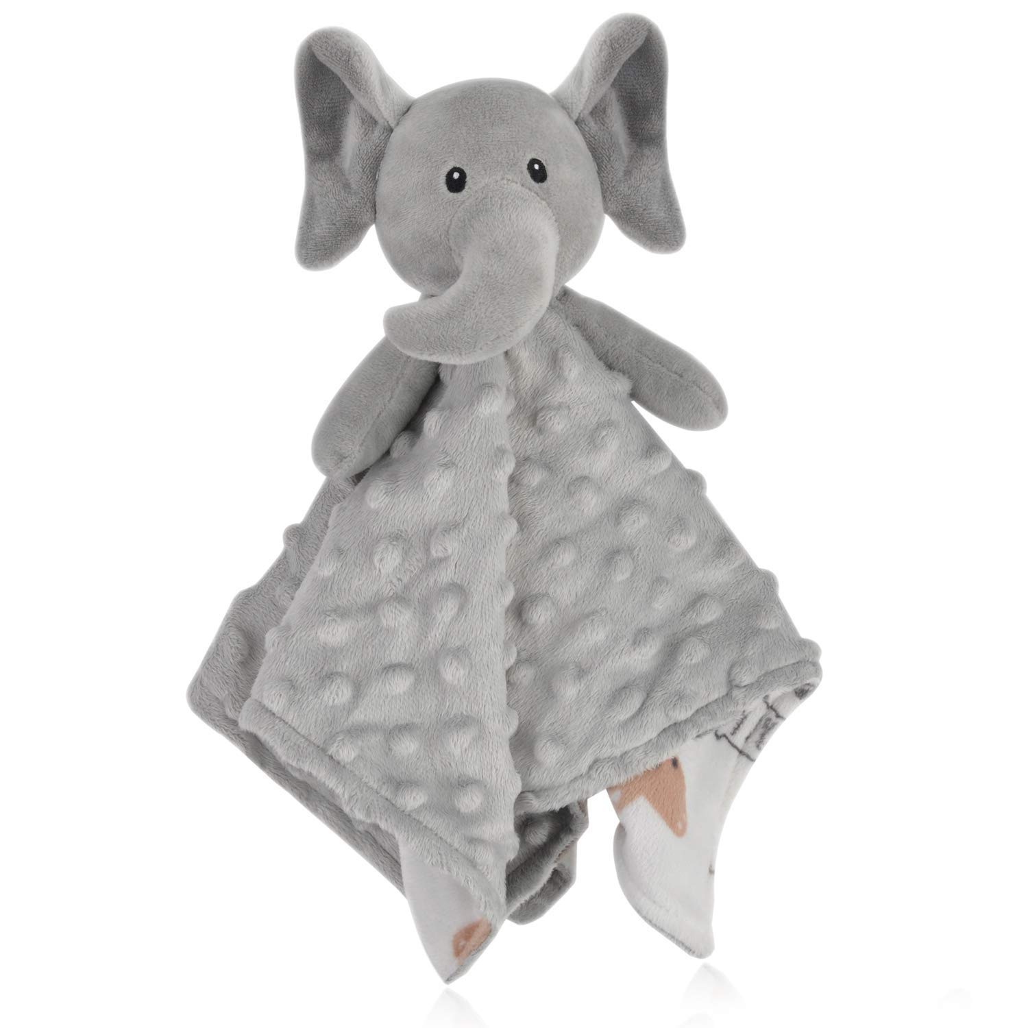 Boritar Elephant Baby Security Blanket Soft Minky Dot Fabric Lovey Blanket With Lovely Animal Pattern Backing Boritar Elephant Baby Security Blanket Soft Minky Dot Fabric Lovey Blanket With Lovely Animal Pattern Backing