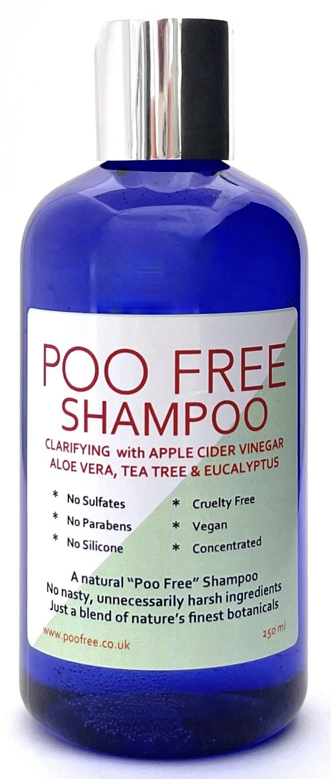 POO FREE Tea Tree, Eucalyptus & ACV Clarifying Shampoo (250ml) – Scalp Refresh – Botanical Detox for Itchy & Oily Hair – 99% Natural Origin, Anti-Build-up – Vegan & Made in the UK