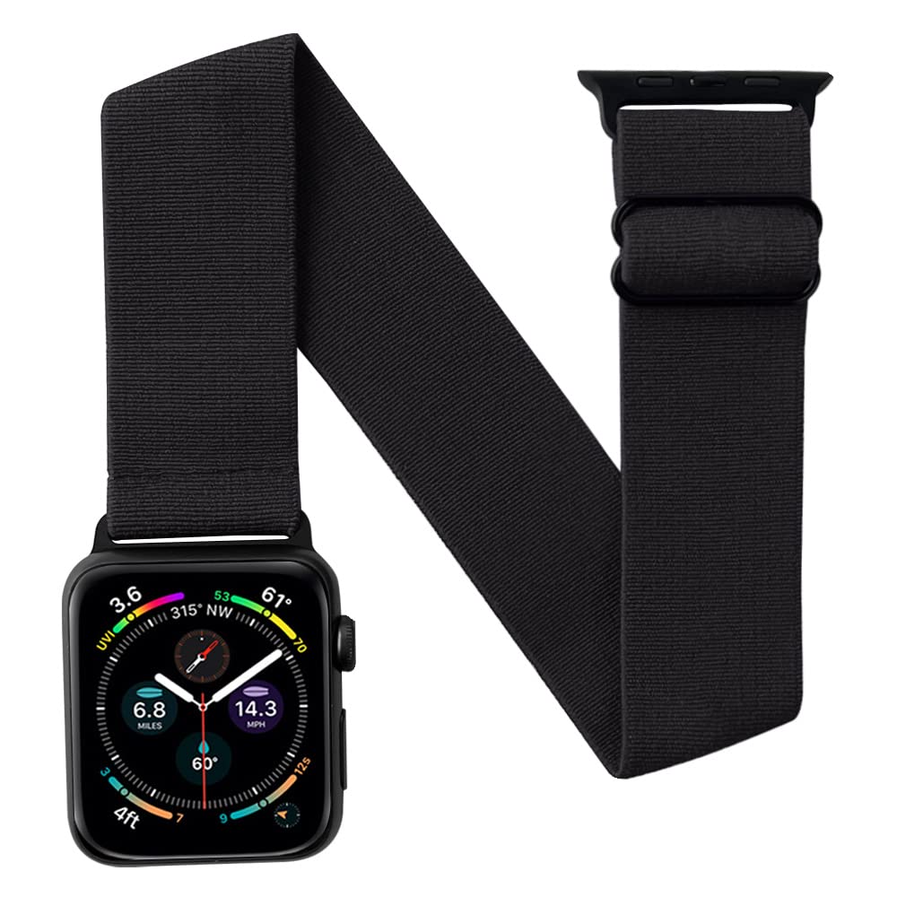 JEMACHE Elastic Arm/Ankle Band for Apple Watch 42/41/40mm iWatch Series 10 9 8 7 6 5 4 SE Strap, Unisex Sport Watch Armband/Ankleband (Dark Grey)