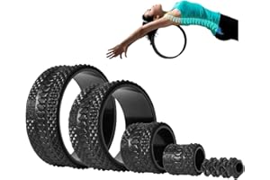 YOGI GRIPS Foam Back Roller Wheel- Back Stretcher with Center Spine Cradle- Targeted Stretching, Neck & Back Pain Relief, Deep Tissue Trigger Point Muscle Massage for Physical Therapy, Pain & Exercise- Set of 5
