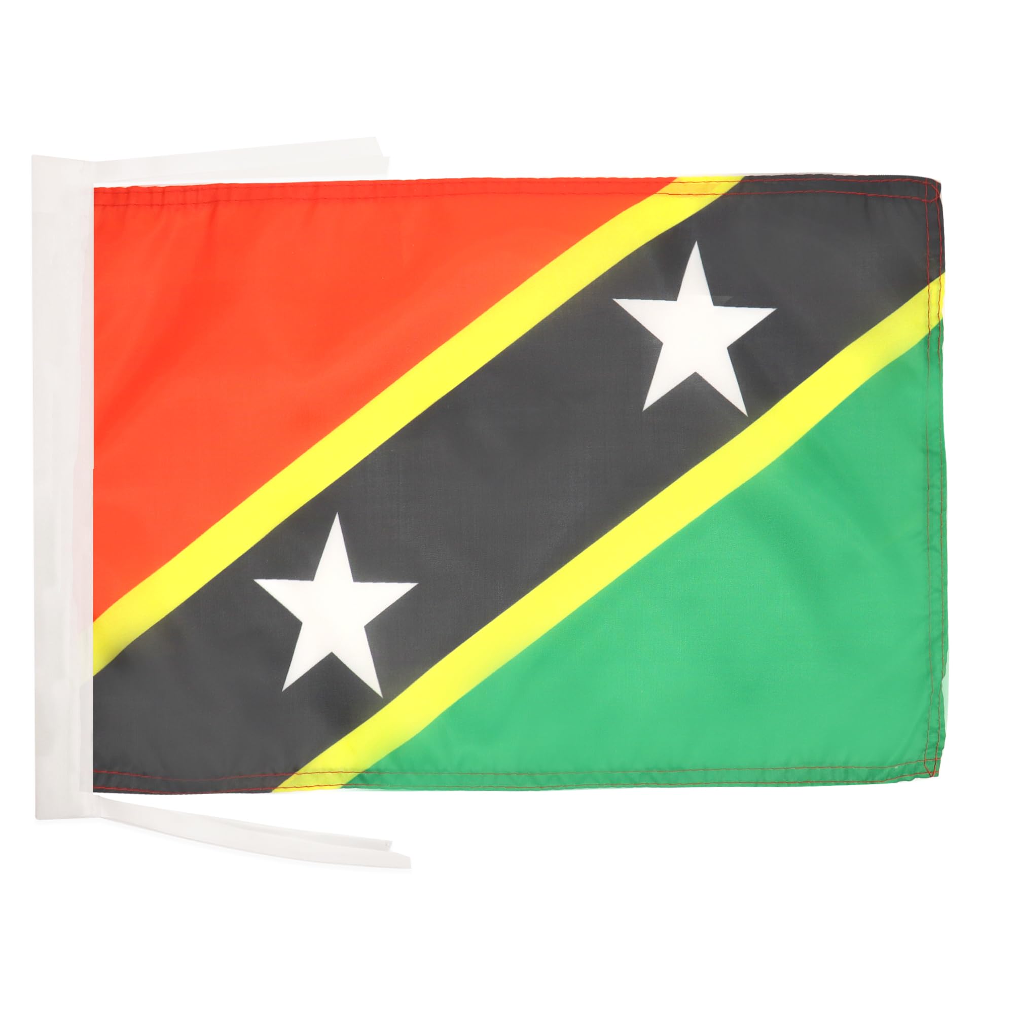 AZ FLAG - Saint Kitts and Nevis Flag - 18'' x 12'' - 100% Polyester Nevisian Small Banner with Two Cords - Fade Resistant - Vivid Colors - 18x12 in - 45x30 Cm — image 1