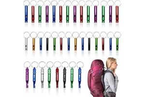 LZYMSZ 36 PCS Extra Loud Aluminum Whistle with Key Chain, 3 Sizes Emergency Situations Survival Whistle Key Ring for Sports Running Training Camping Hiking Outdoor Multiple Colors