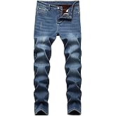 HiLY Men's Fleece Lined Stretch Skinny Jeans Winter Thicken Warm Denim Pants
