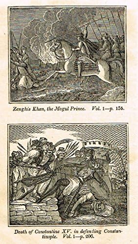 Koch's European Revolution History - "GENGIS KHAN, THE MOGUL PRINCE" - Woodcut - 1833
