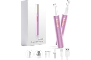 Ginity Ear and Nose Hair Trimmer for Women Men,2024 Rechargeable 2 in 1 Professional Painless Eyebrow & Facial Hair Trimmer with Powerful Motor and Dual-Edge Blades Easy Cleansing Purple