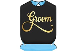 BWWKTOP Groom Bibs With Crumb Catcher Groom Clothing Protectors Bridal Shower Gag Gifts Adult Bibs For Wedding Party