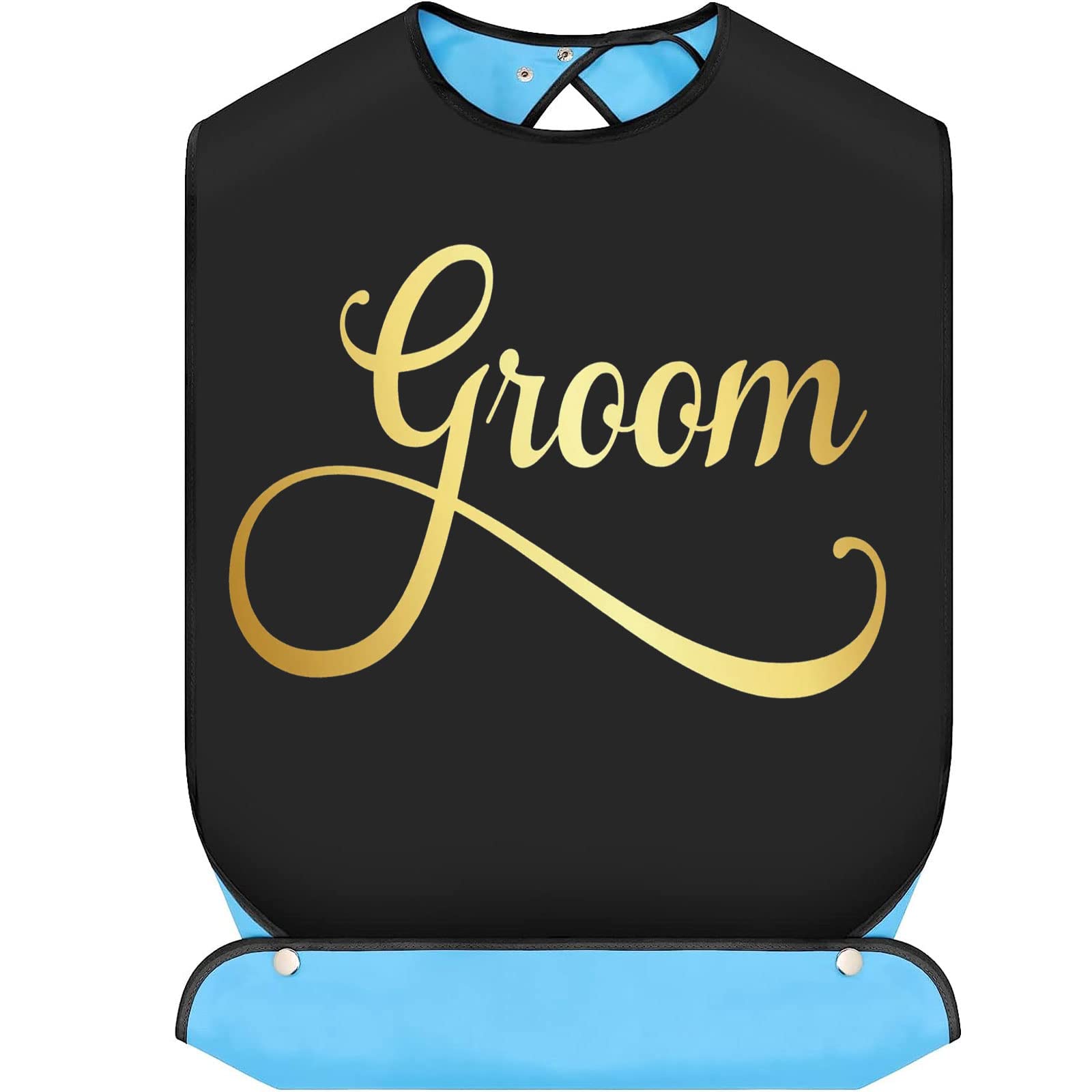 Photo 1 of BWWKTOP Groom Bibs With Crumb Catcher Groom Clothing Protectors Bridal Shower Gag Gifts Adult Bibs For Wedding Party (Groom Bibs)