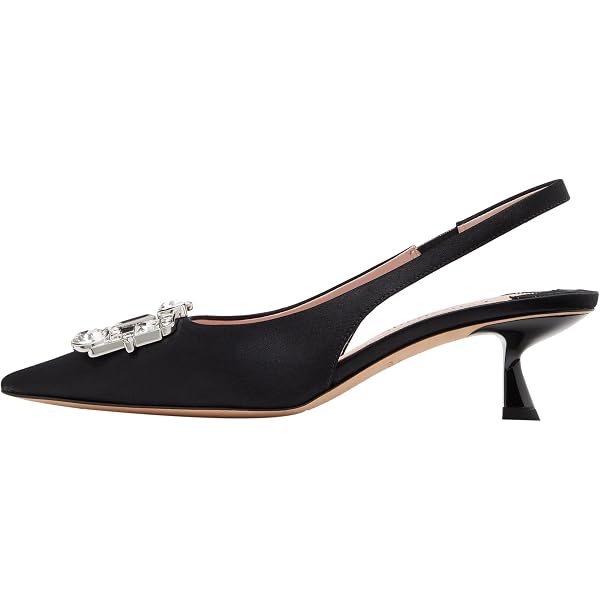 ate Spade Amour Pom Pumps Pointed Toe Heels Black Leather Amour Pom Pumps | Kate Spade Outlet main image 3
